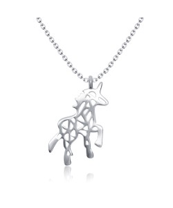 Unicorn Shaped Silver Necklace SPE-3170
