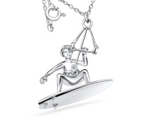 Surfboard Silver Necklaces SPE-3946