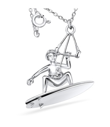 Surfboard Silver Necklaces SPE-3946