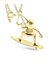 1 Micron Gold Plated Surfboard Silver Necklaces SPE-3946-GP