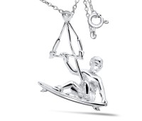 Surfboard Silver Necklaces SPE-3947