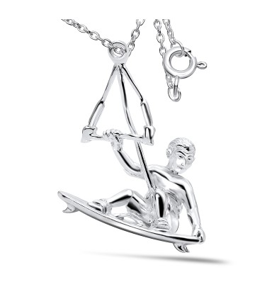 Surfboard Silver Necklaces SPE-3947