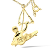 1 Micron Gold Plated Surfboard Silver Necklaces SPE-3947-GP