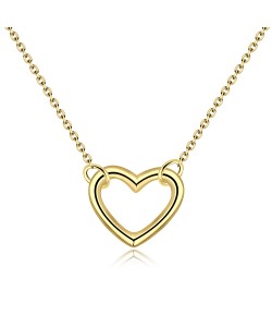 Gold Plated Heart Silver Necklaces SPE-737D-GP