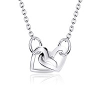 Dual Intertwined Heart Necklaces Line SPE-739