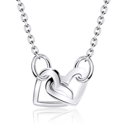 Dual Intertwined Heart Necklaces Line SPE-739