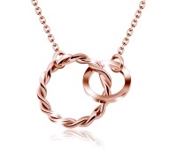 Rose Gold Plated Silver Necklaces Line SPE-746-RO-GP