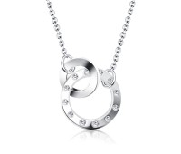 Cute Rhinestone Silver Necklace SPE-747
