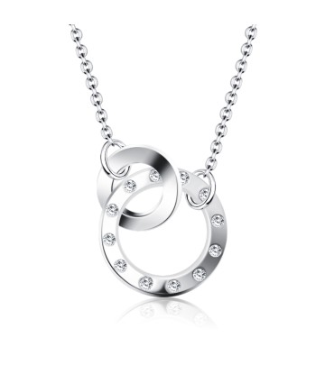 Cute Rhinestone Silver Necklace SPE-747
