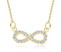 Gold Plated Shinny Infinity Shaped Necklaces Line SPE-749-GP