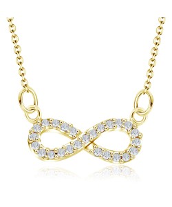 Gold Plated Shinny Infinity Shaped Necklaces Line SPE-749-GP