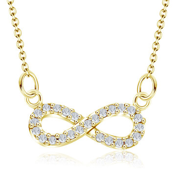 Gold Plated Shinny Infinity Shaped Necklaces Line SPE-749-GP