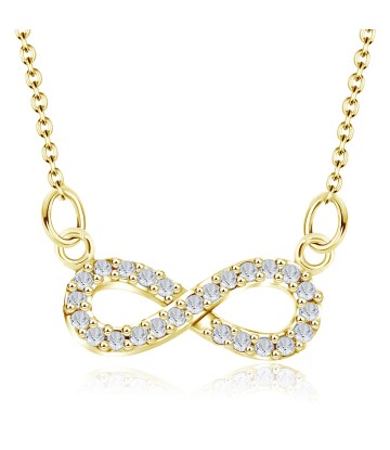 Gold Plated Shinny Infinity Shaped Necklaces Line SPE-749-GP