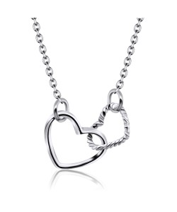 Rhodium Plated Hearts Necklaces SPE-815-RP