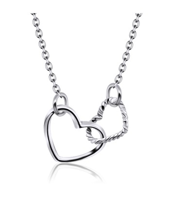 Rhodium Plated Hearts Necklaces SPE-815-RP