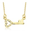 Stone Studded Key Silver Necklaces SPE-816