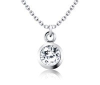 Necklace Silver Circle Stone SPE-81