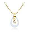 Tear Drop Shaped Silver Necklace SPE-820