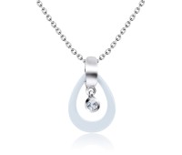 Tear Drop Shaped Silver Necklace SPE-820