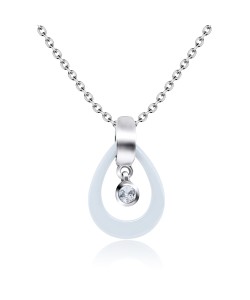 Tear Drop Shaped Silver Necklace SPE-820
