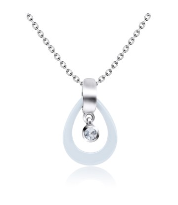 Tear Drop Shaped Silver Necklace SPE-820