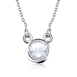 Necklace Silver Circle Stone SPE-82