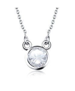 Necklace Silver Circle Stone SPE-82