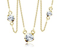 Gold Plated Necklace Silver Splendid Circle SPE-84-GP