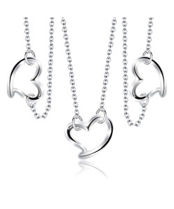 Tri Heart Silver Necklaces Line SPE-88