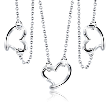 Tri Heart Silver Necklaces Line SPE-88