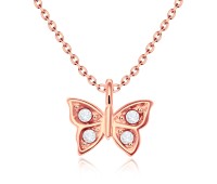 Rose Gold Plated Necklace Silver Sweet Butterfly SPE-92-RO-GP
