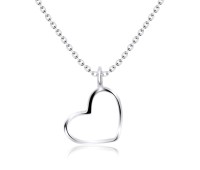 Silver Necklace Heart Line SPE-93n