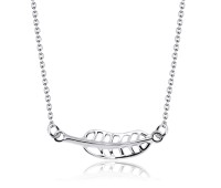 Long Leaf Silver Necklace SPE-963
