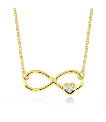 Gold Plated Infinity with Heart Shaped Necklace SPE-965-GP 