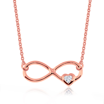 Rose Gold Plated Infinity with Heart Shaped Necklace SPE-965-RO-GP 
