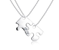 Necklace Silver Jigsaw Shape VAL-02