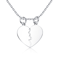 Necklace Silver Broken Heart VAL-04