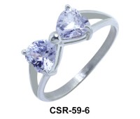 Silver Ring CZ Bow 6mm CSR-59-6