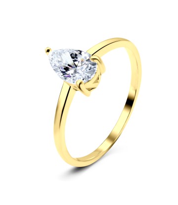 Gold Plated CZ Silver Ring NSR-2807-GP