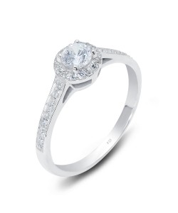 CZ Paved Band Silver Ring NSR-2897