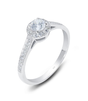 CZ Paved Band Silver Ring NSR-2897