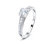 Paved CZ Band Silver Ring NSR-2899