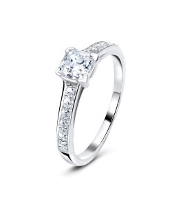 Paved CZ Band Silver Ring NSR-2899