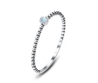 Dot Strip with CZ Silver Ring NSR-2917 (L.SA)