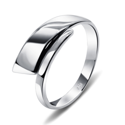 Rhodium Plated Roll Silver Ring NSR-3906-RP