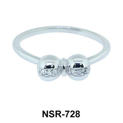 Double Grooved Silver Ring NSR-728