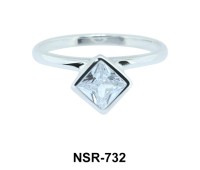 Silver Ring CZ Diamond Shaped NSR-732