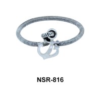 Silver Ring Twisted Anchor NSR-816
