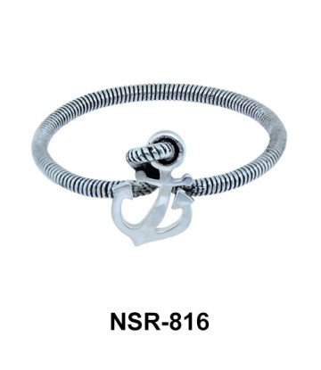 Silver Ring Twisted Anchor NSR-816