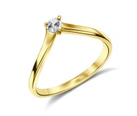 3mm CZ Gold Plated Silver Ring NSR-878-GP